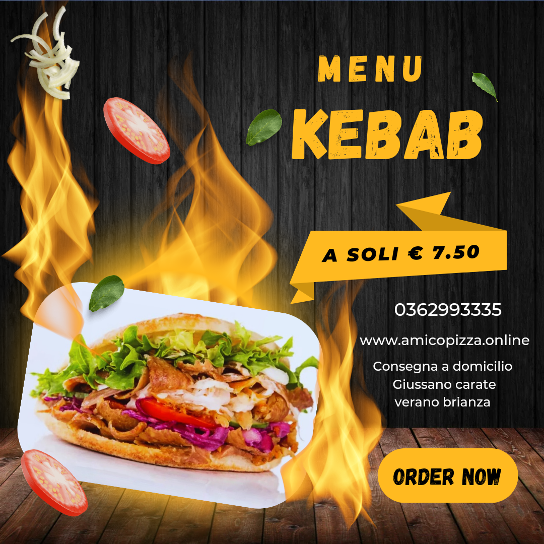 Menù panino kebab consegna a domicilio giussano carate verano